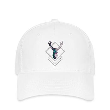 Cerf géométrique – Conception moderne de la nature - Casquette Flexfit - blanc - Devant