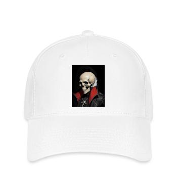 Skelett-Schädel - Flexfit Cap - Weiß - Vorne