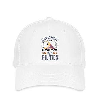 Humour pilates exercice yoga - Casquette Flexfit - blanc - Devant