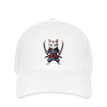 Samurai Cat #33 - Flexfit Cap - white - Front