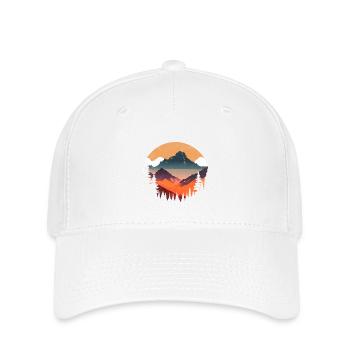 Alpine sunset in silhouette - Flexfit Cap - white - Front