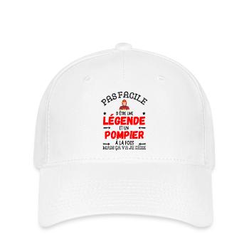 A FIREFIGHTER LEGEND - Flexfit Cap - white - Front
