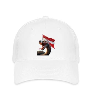 Un serpent cool avec le drapeau autrichien - Casquette Flexfit - blanc - Devant