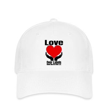 Love Over Labels - Flexfit Cap - white - Front