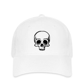 Skull - Pencil Drawing - Flexfit Cap - white - Front