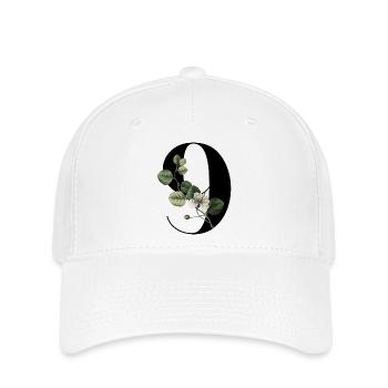 Nummer 9 Blumengrün -9. Blumengeburtstag - Flexfit Cap - Weiß - Vorne