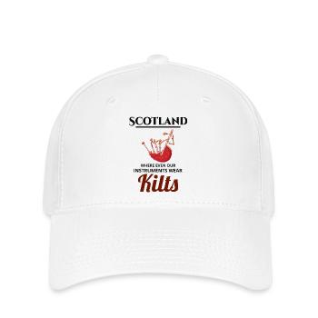 Instrument de joueur de cornemuse Musique écossaise - Casquette Flexfit - blanc - Devant