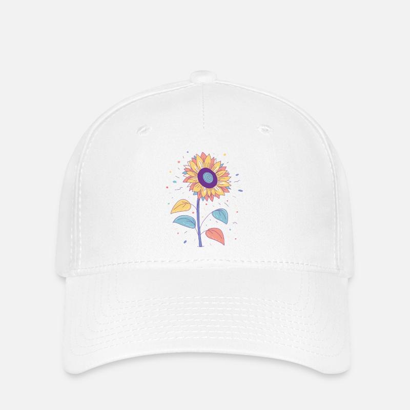 Sonnenblume - Flexfit Cap - Weiß