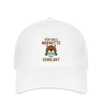 Marmotte forêt randonnée - Casquette Flexfit - blanc - Devant