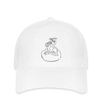 Beste Freunde Frosch und Libelle Ausmalbild - Flexfit Cap - Weiß - Vorne