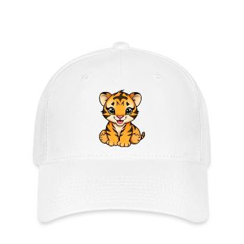 Confident Cartoon Tiger Cub - Flexfit Cap - white - Front