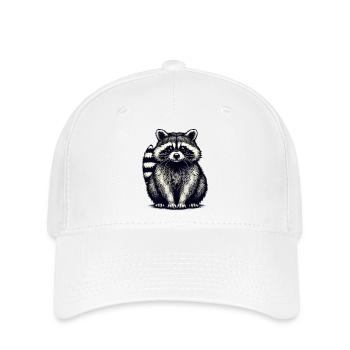 Waschbär - Flexfit Cap - Weiß - Vorne