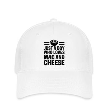 Liebe für Mac 'n' Cheese - Flexfit Cap - Weiß - Vorne