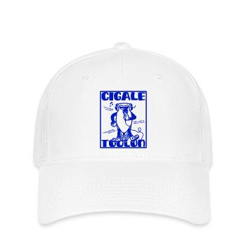 Singende Zikade Toulon - Retro-Maskottchen Provence - Flexfit Cap - Weiß - Vorne
