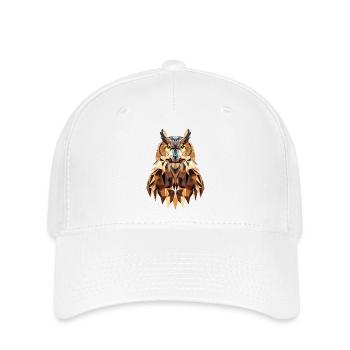 Owl Polygon - Geometric Wildlife Eagle Owl Nature - Flexfit Cap - white - Front