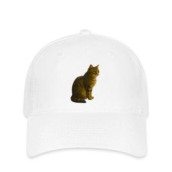 Seated, tabby cat - Flexfit Cap - white - Front