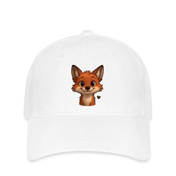 Happy Fox – clever & charmant - Flexfit Cap - Weiß - Vorne