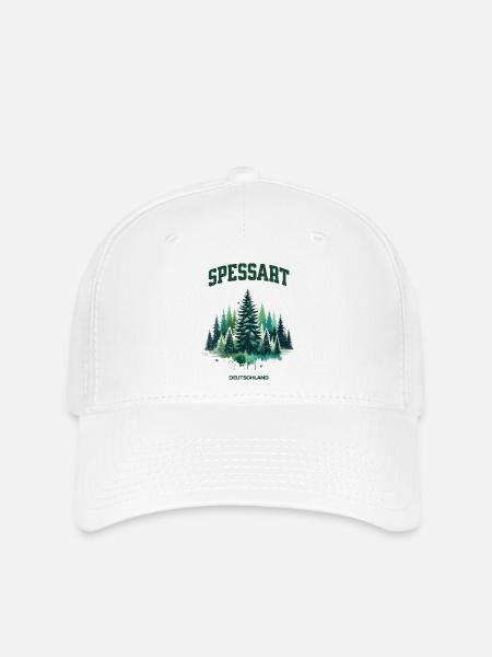 Spessart Deutschland Shirt Wald Natur Wandern - Flexfit Cap - Weiß