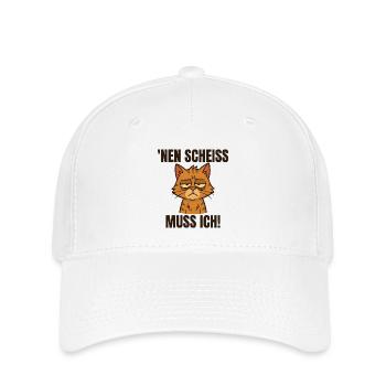 Lustige Katze mit frechem Spruch - Flexfit Cap - Weiß - Vorne