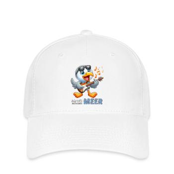 Fröhlicher Seevogel mit Gitarre - Flexfit Cap - Weiß - Vorne