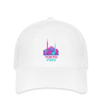 Tokyo Vibes Skyline Silhouette Stadt Japan  - Flexfit Cap - Weiß - Vorne