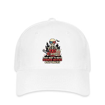 Squelette Popcorn Horreur Snack - Casquette Flexfit - blanc - Devant