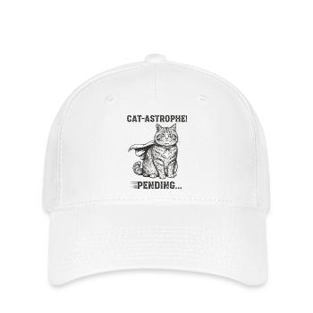 Vintage Blague Humour Jeu De Mots Chat - Casquette Flexfit - blanc - Devant
