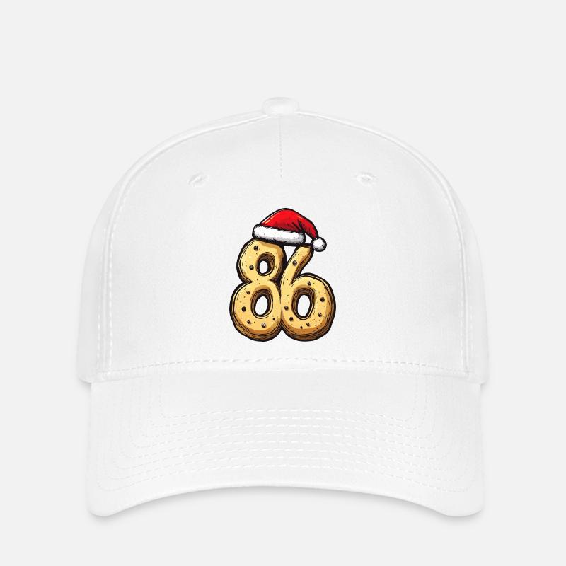 86 Numéro Cookie Noël - Casquette Flexfit - blanc
