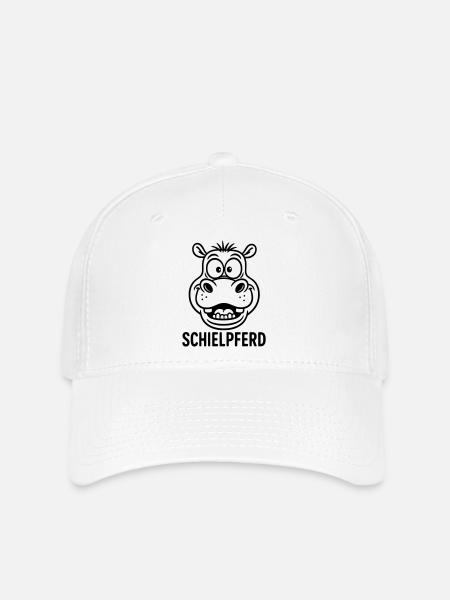 schielpferd kinder witz - Flexfit Cap - Weiß
