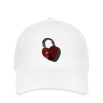 Motif de serrure en cœur - Casquette Flexfit - blanc - Devant