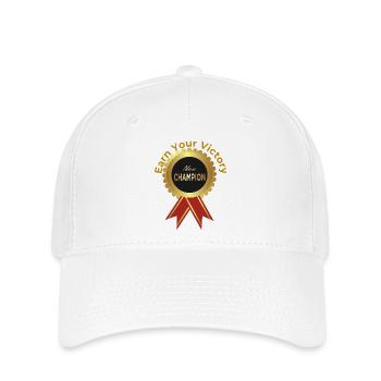 Badge de Champion Premium – Gagnez votre victoire G - Casquette Flexfit - blanc - Devant