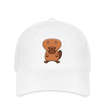 Cute Platypus Kawaii Australian Animal Cartoon - Flexfit Cap - white - Front