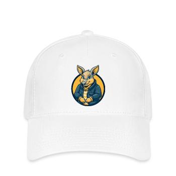 Aardvark Kawaii Mascot Cartoon Clipart Logo Badge - Flexfit Cap - white - Front