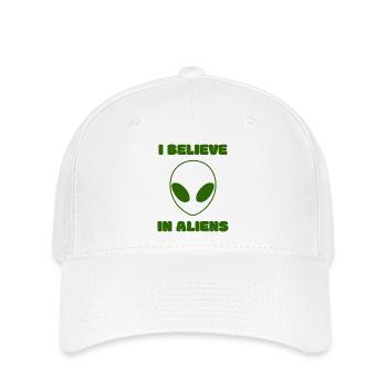 I Believe in Aliens Green UFO Minimal Statement - Flexfit Cap - Weiß - Vorne