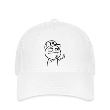 FU Meme avec casquette de baseball (couleur changeable) - Casquette Flexfit - blanc - Devant