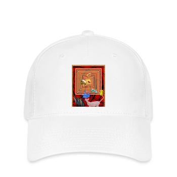 Collage géométrique rétro pour l’art mural - Casquette Flexfit - blanc - Devant