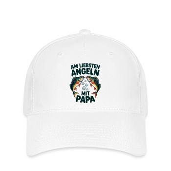 Am Liebsten Angeln Mit Papa - Flexfit Cap - Weiß - Vorne