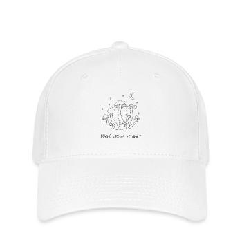 Magic Grows at Night Mushroom Design - Flexfit Cap - white - Front