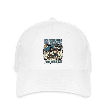 Autoschrauber Mechaniker Humor Spruch - Flexfit Cap - Weiß - Vorne