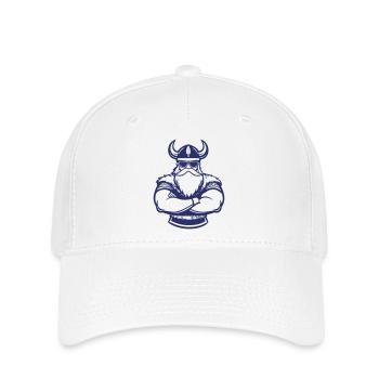 Wikinger mit Hornhelm und Bart - Flexfit Cap - Weiß - Vorne