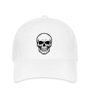 skull and crossbones stickers for cars - Flexfit Cap - white - Front