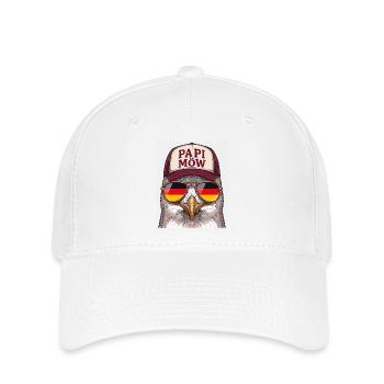 Papi Mow Heldenhuhn - Flexfit Cap - Weiß - Vorne