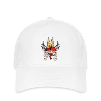Burning Love (Heart & Banner) 04 - Flexfit Cap - Weiß - Vorne