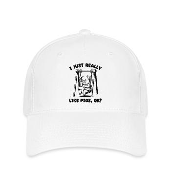J’aime vraiment les cochons pour les amateurs de citations de cochons - Casquette Flexfit - blanc - Devant