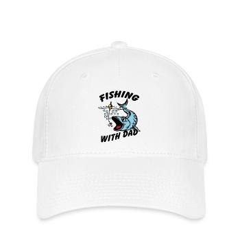Angeln mit Papa ist am schönsten - Flexfit Cap - Weiß - Vorne