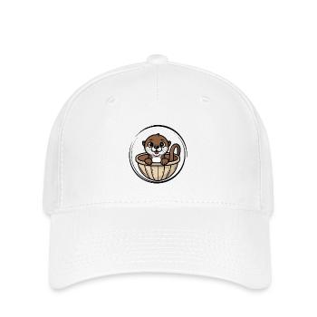 Cute baby otter in crib cot - Flexfit Cap - white - Front