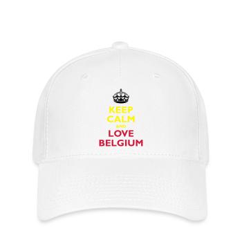 Keep Calm & Love Belgium - Casquette Flexfit - blanc - Devant