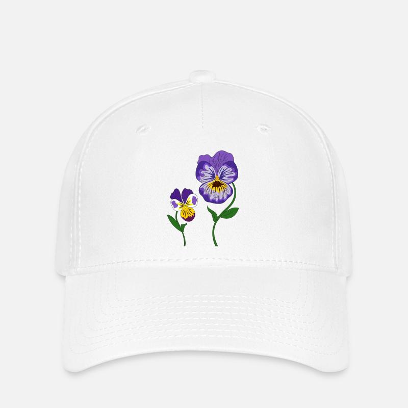 fleur violette - Casquette Flexfit - blanc
