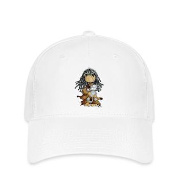 Fille indienne et le loup - tee shirt - Casquette Flexfit - blanc - Devant