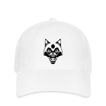 wolf - mask-moon - Flexfit Cap - white - Front